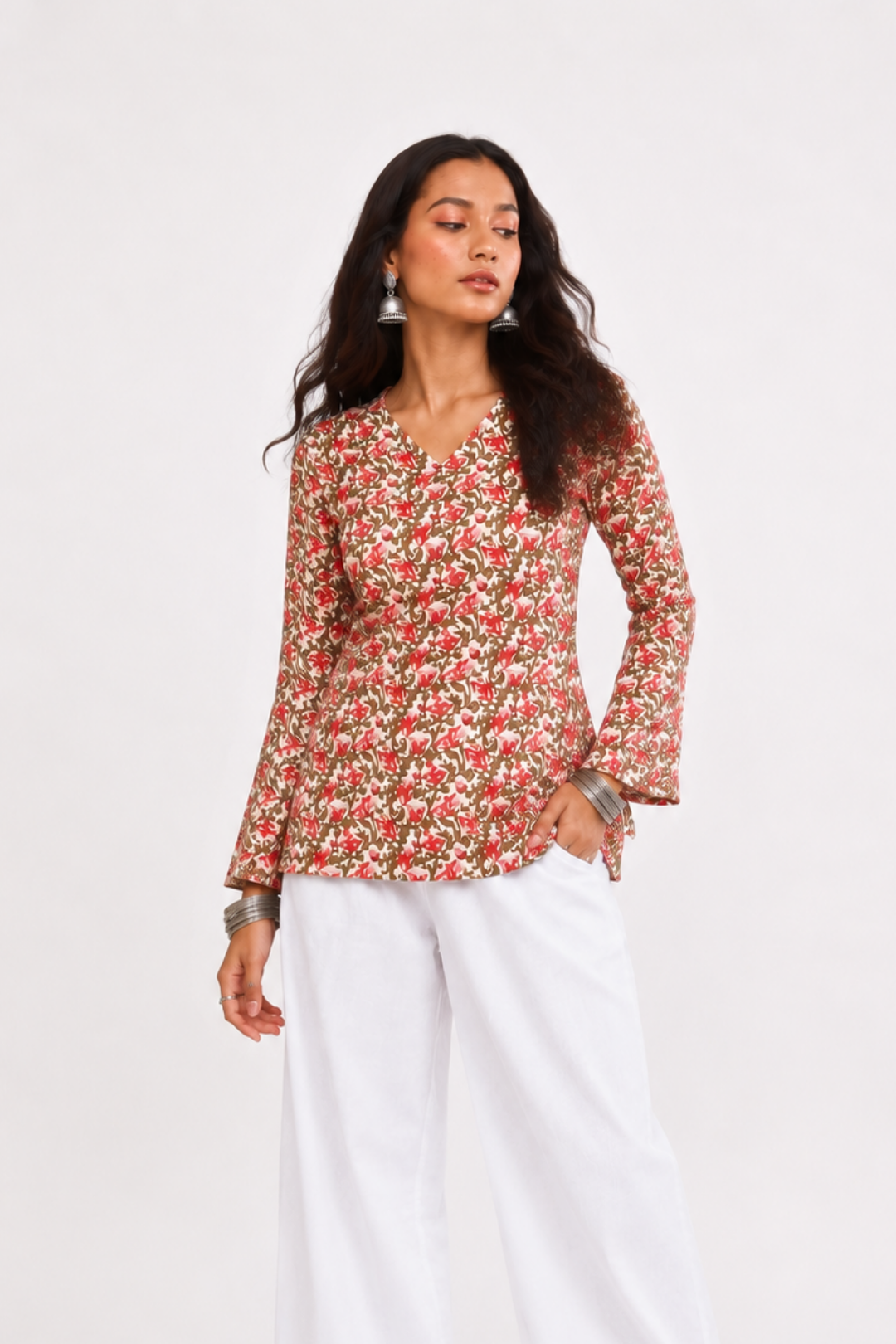 Alina Bell Sleeve Short Kurti