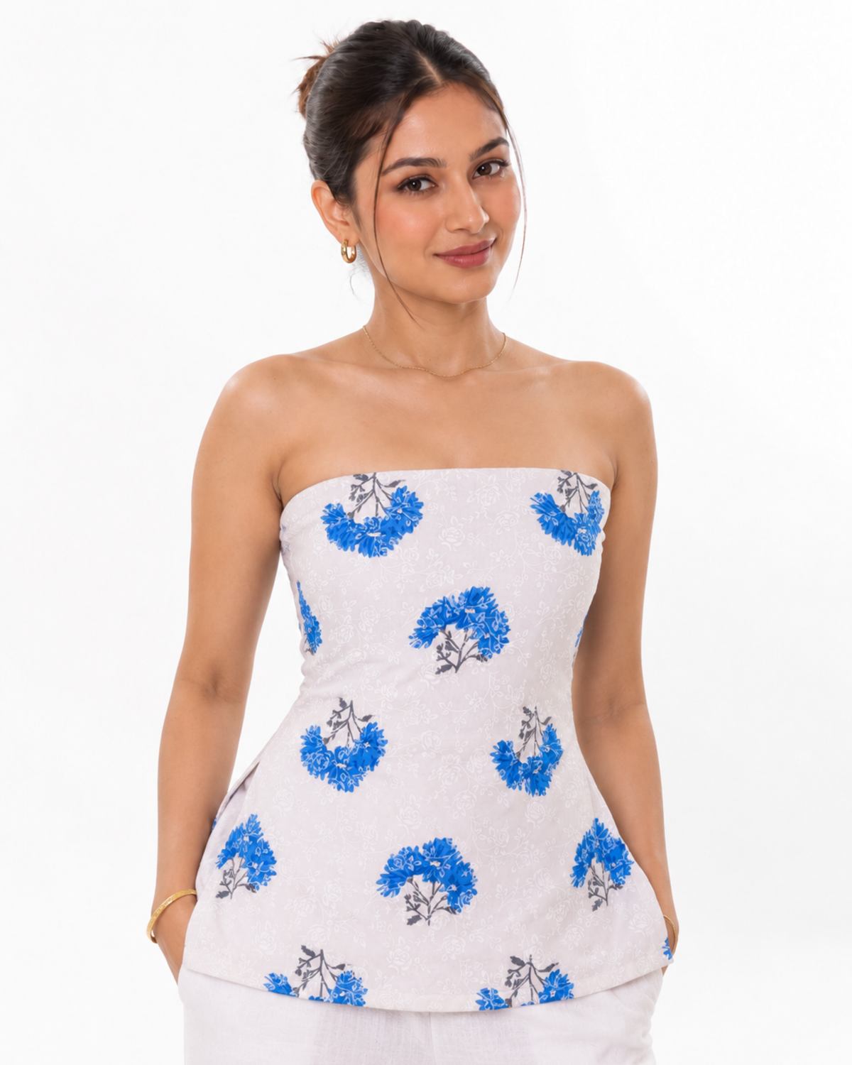 Kaira Floral Tube Top with Corset