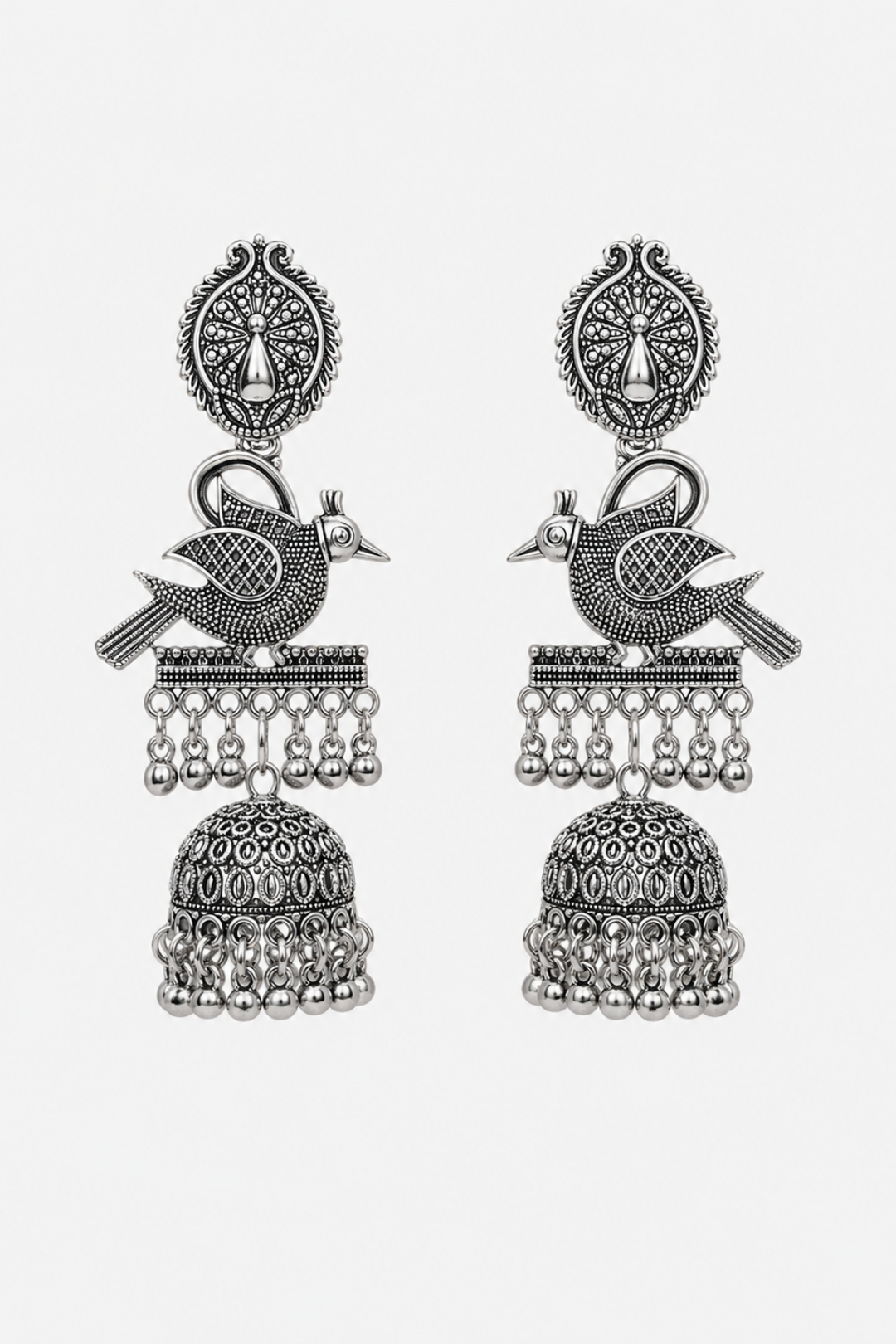 Silver Jhumkas