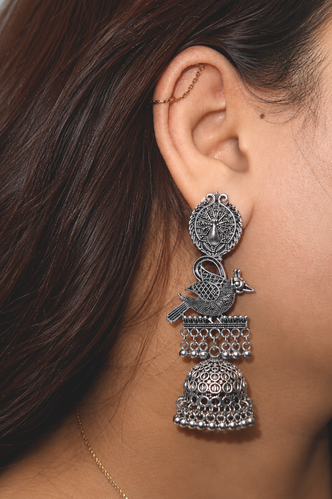 Silver Jhumkas