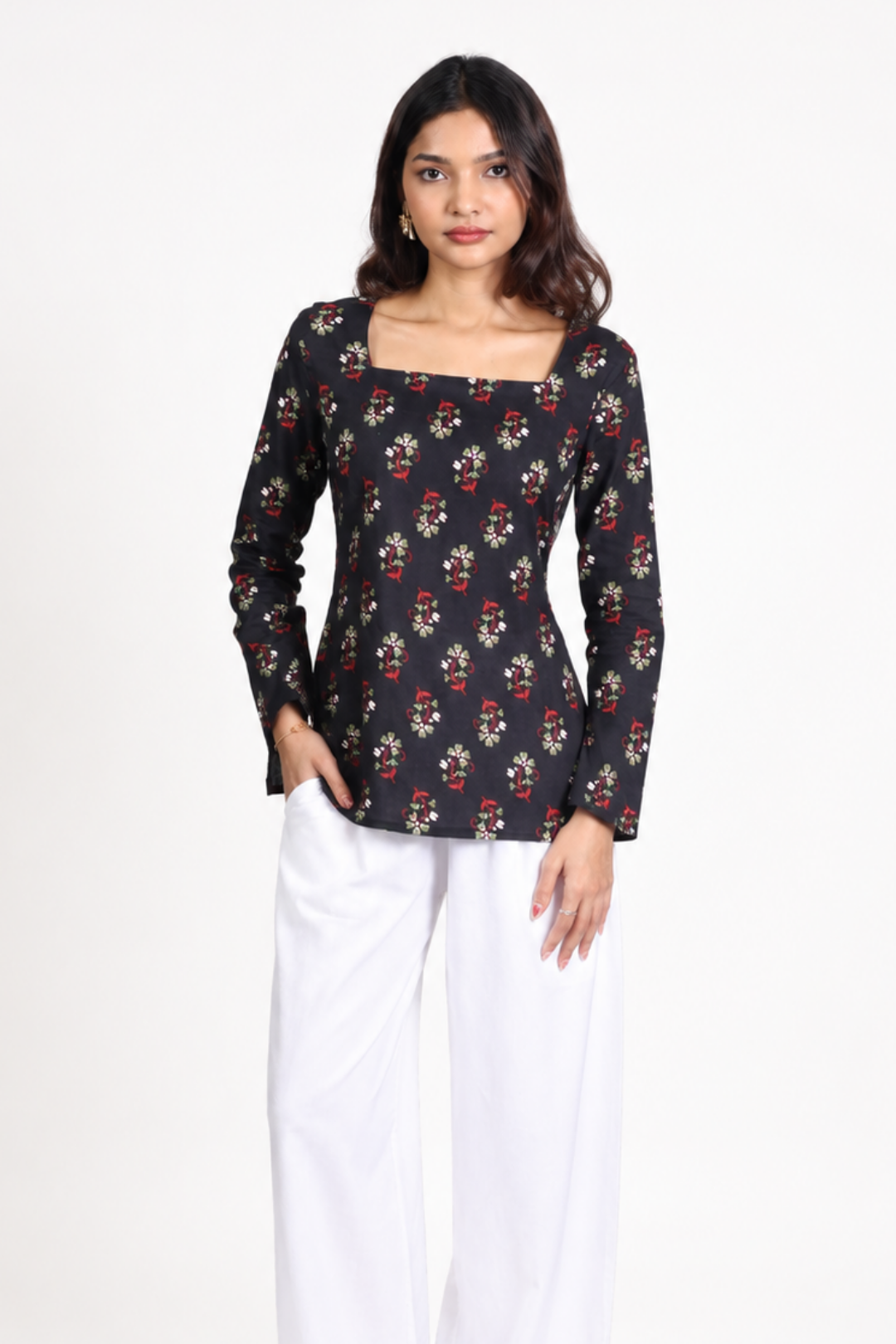Elana Square Neck Short Kurti