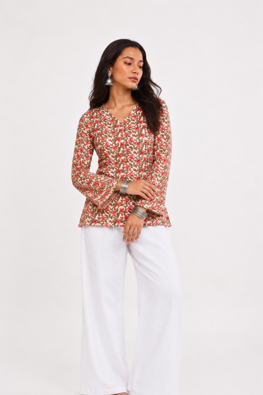 Alina Bell Sleeve Short Kurti 