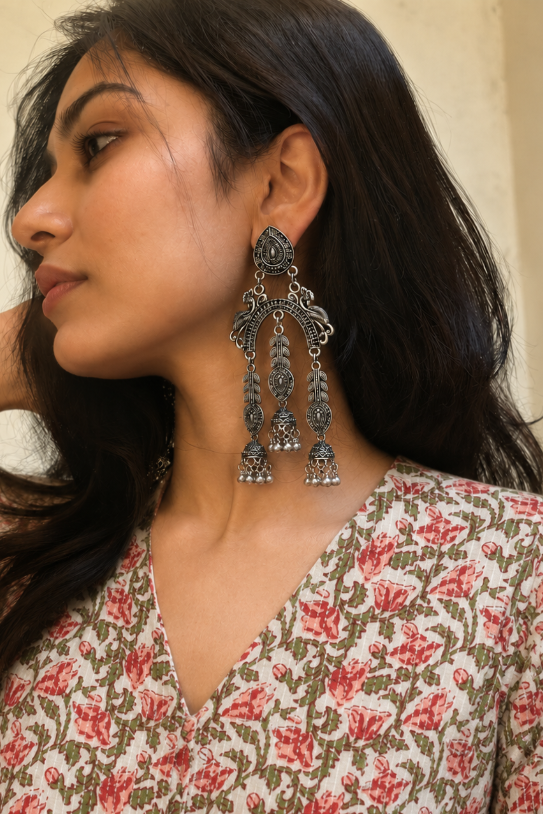 Silver Jhumkas