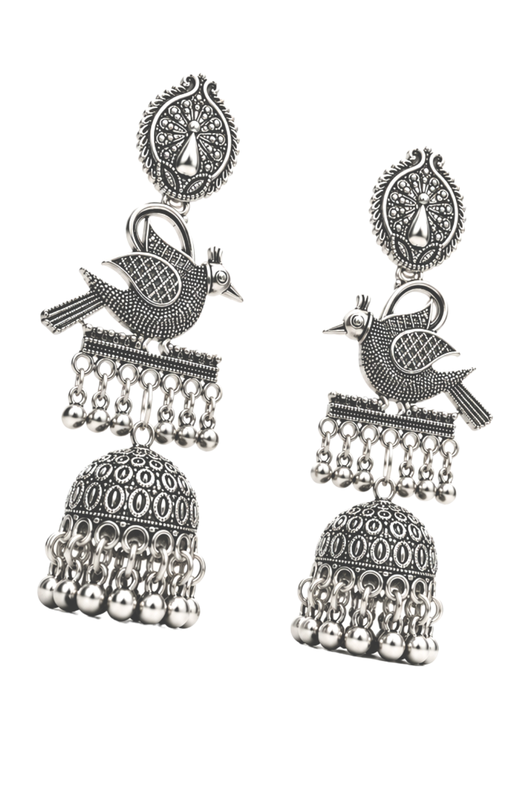 Silver Jhumkas