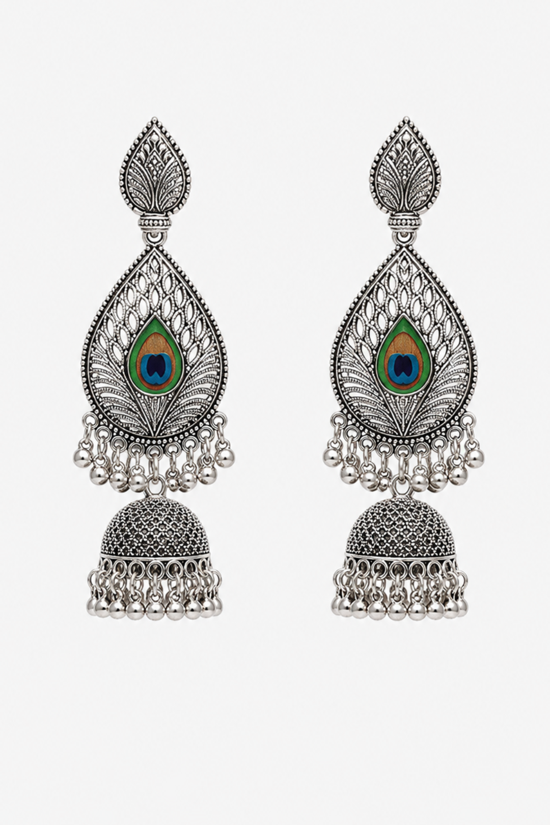 Peacock Inspired Jhumkas 