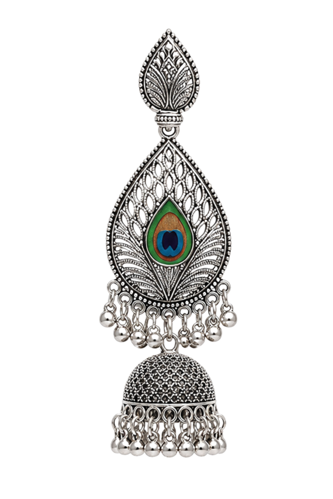 Peacock Inspired Jhumkas