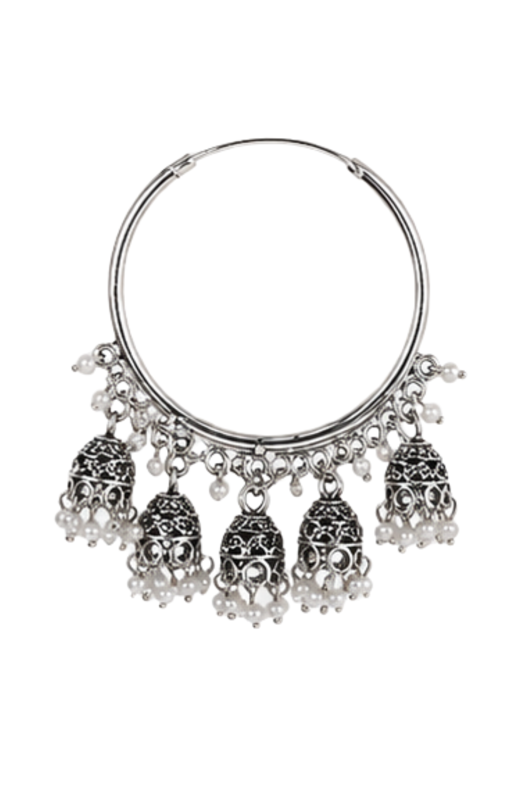 Chaand Inspired Silver Jhumkas