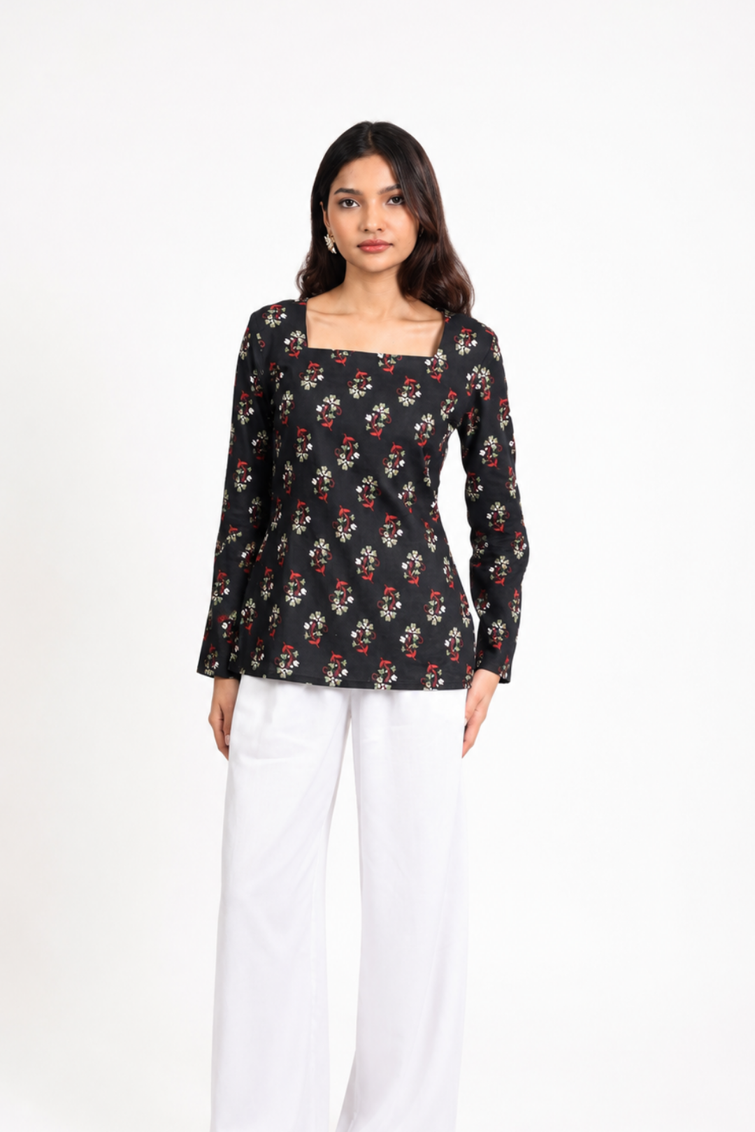 Elana Square Neck Short Kurti 