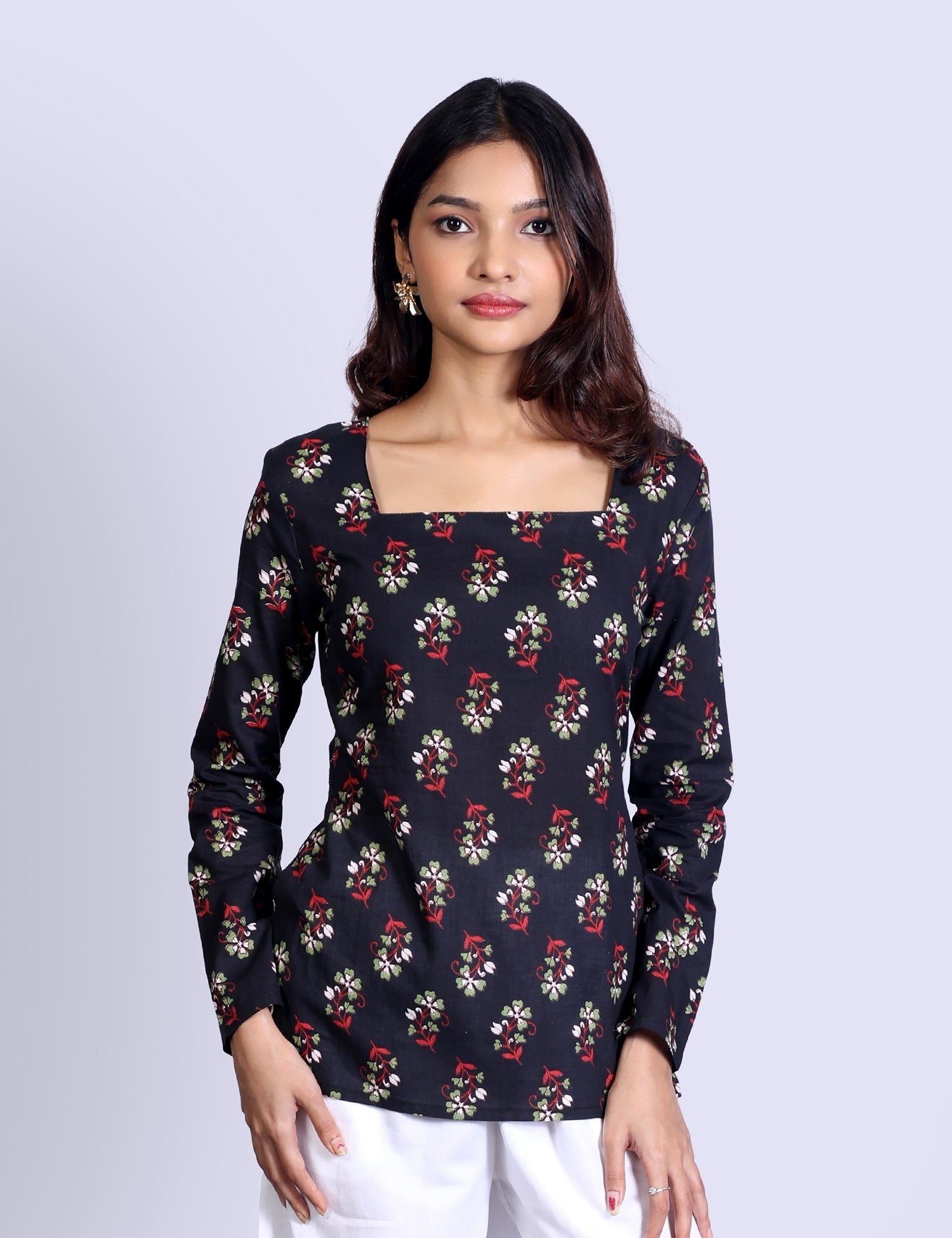 Elana Square Neck Short Kurti 