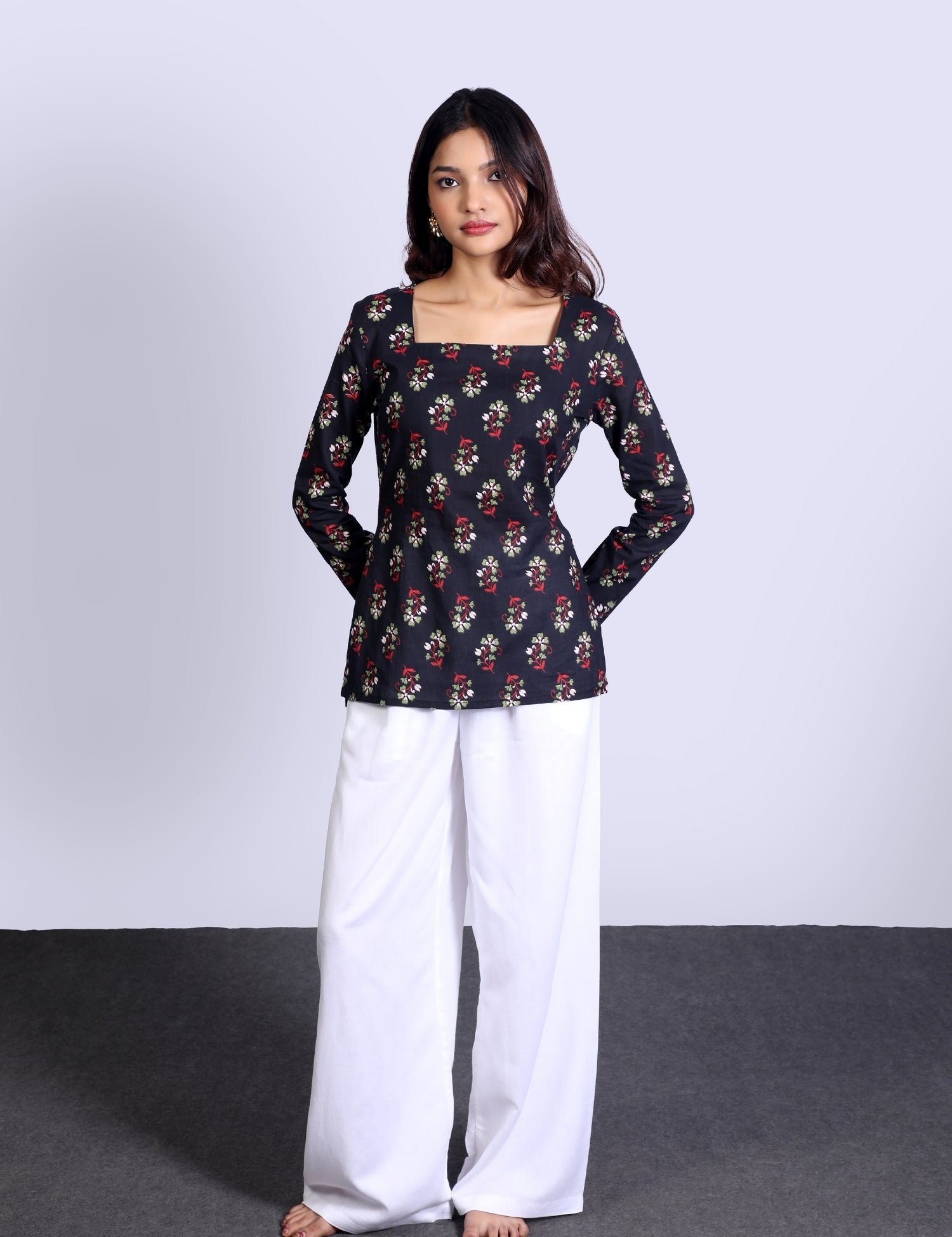 Elana Square Neck Short Kurti 