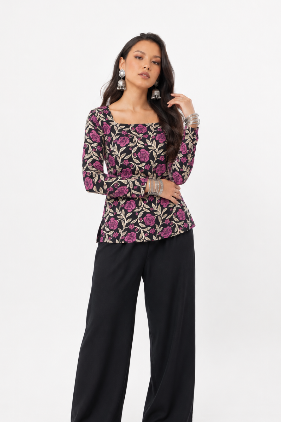 Aleena Square Neck Short Kurti
