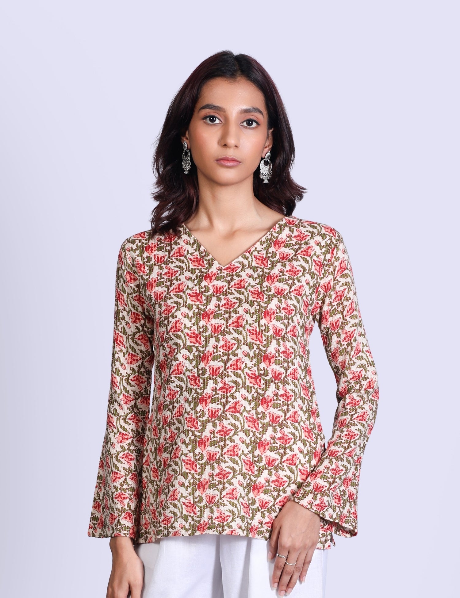 Alina Bell Sleeve Short Kurti 