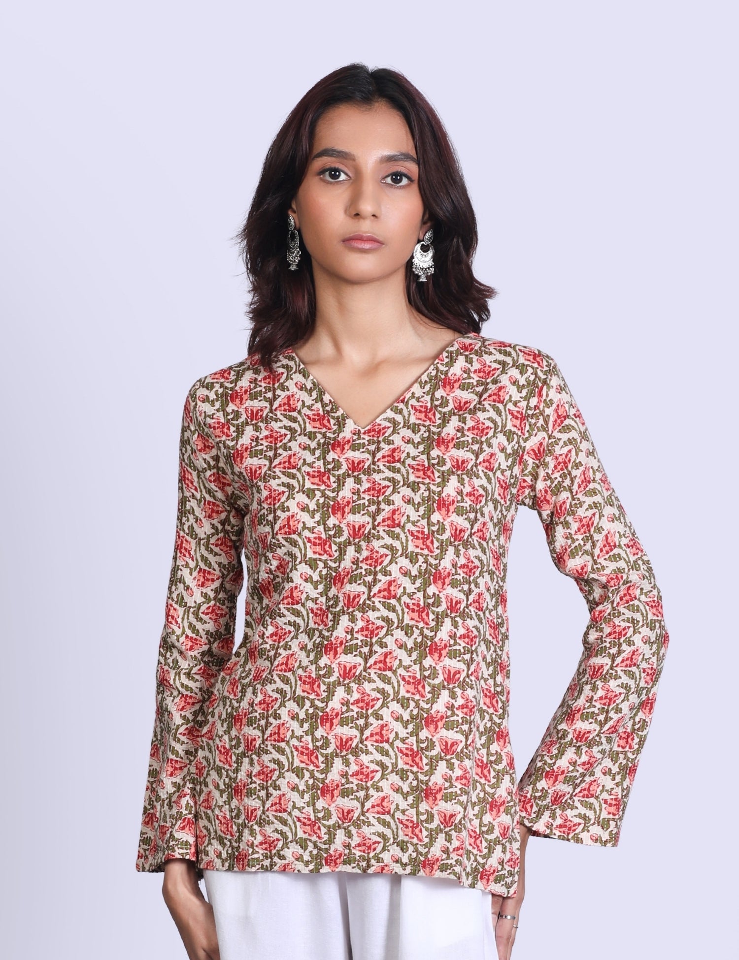 Alina Bell Sleeve Short Kurti 